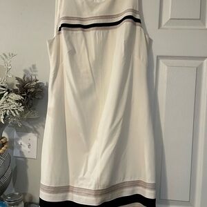 White House Black Market Cream and Black Sheath Mini Dress